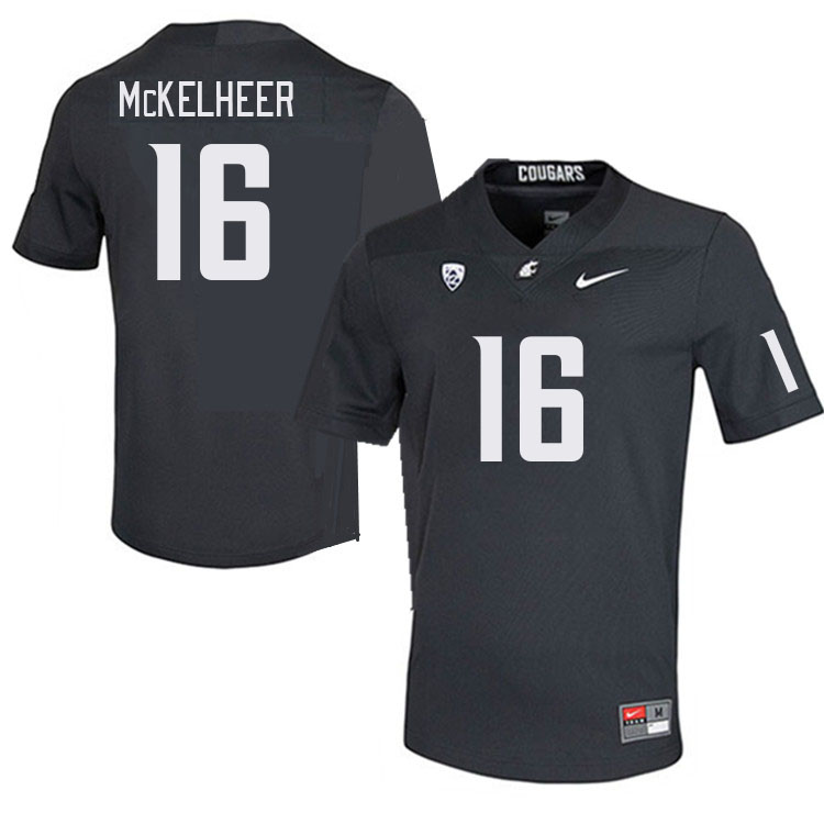 Washington State Cougars #16 Brady McKelheer College Football Jerseys Stitched Sale-Charcoal